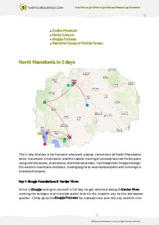 example page 2 from our offline Travel Guide for North Macedonia